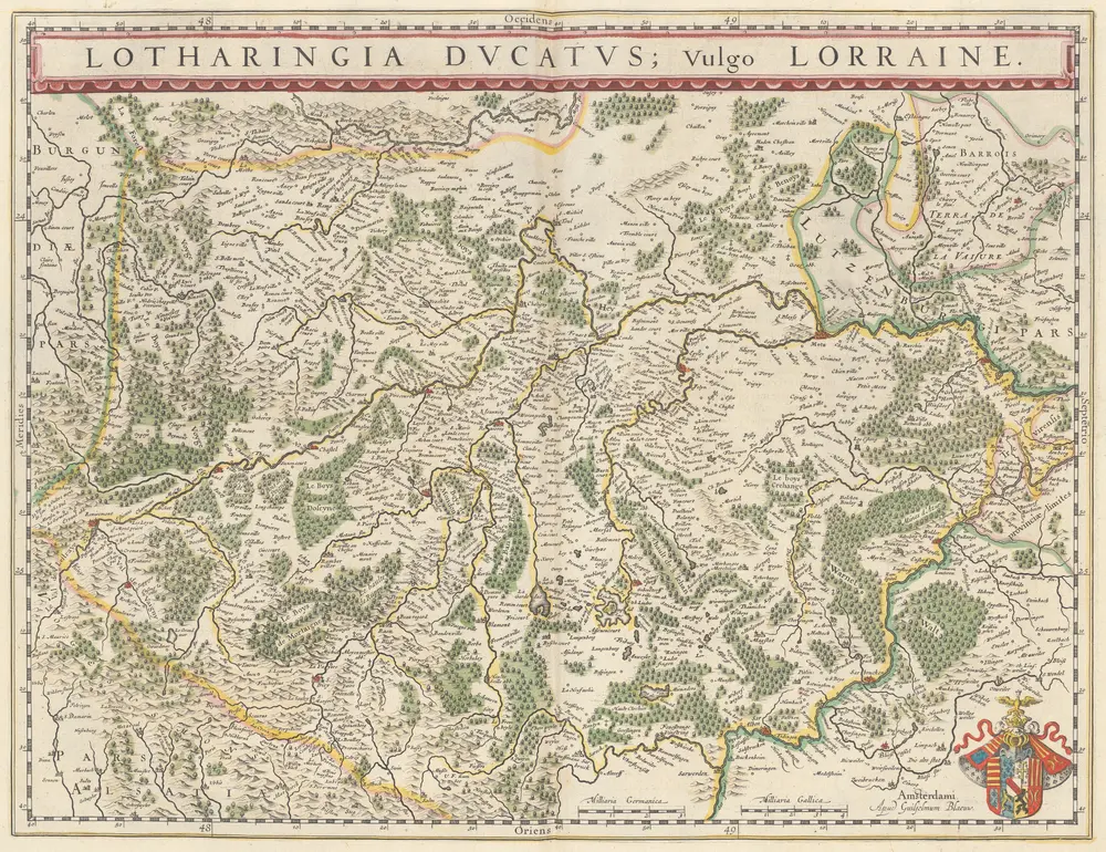 Lotharingia Ducatus; Vulgo Lorraine. [Karte], in: Le théâtre du monde, ou, Nouvel atlas contenant les chartes et descriptions de tous les païs de la terre, Bd. 2, S. 66.