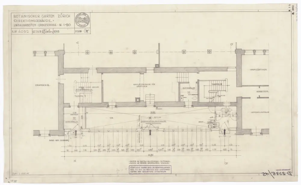 Botanischer Garten: Direktionsgebäude: Umbau; Erdgeschoss; Grundriss