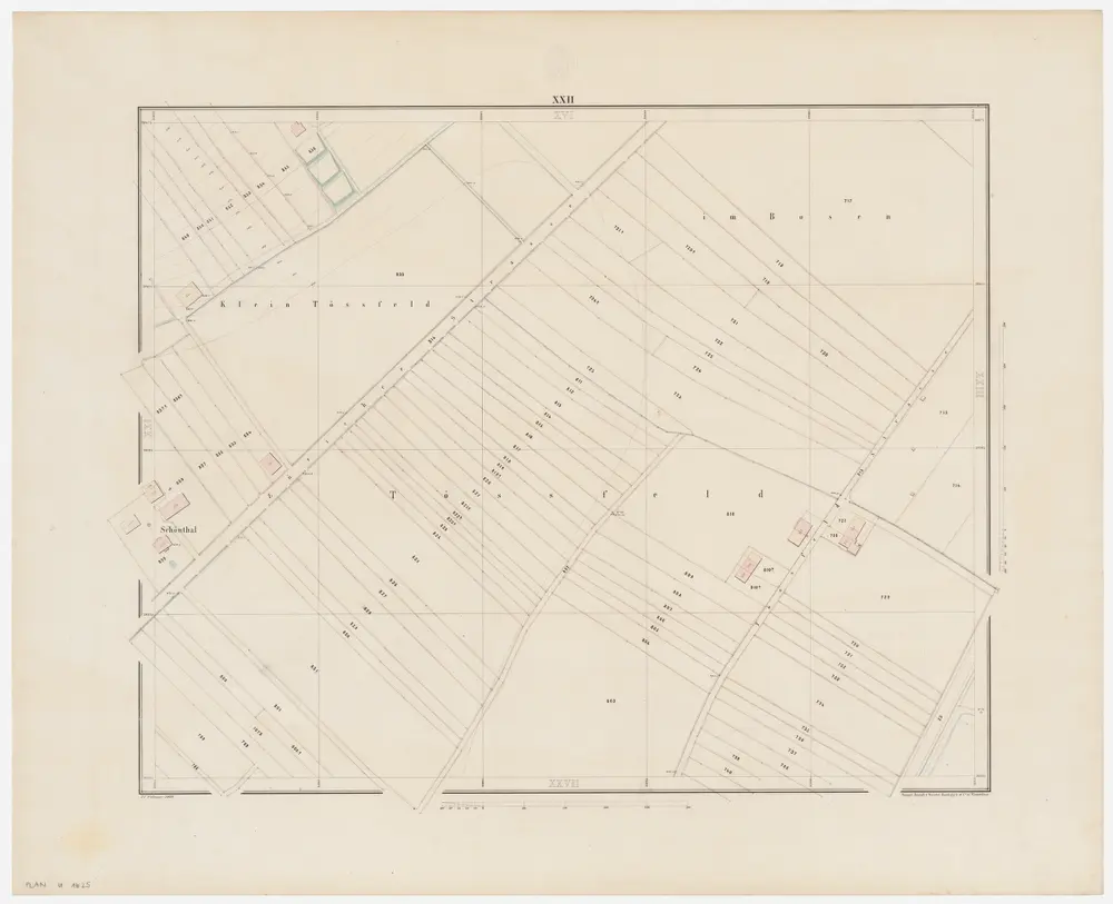 Winterthur: Gemeinde; Grundpläne: Blatt XXII: Klein Tössfeld, Im Bosen und Tössfeld; Situationsplan