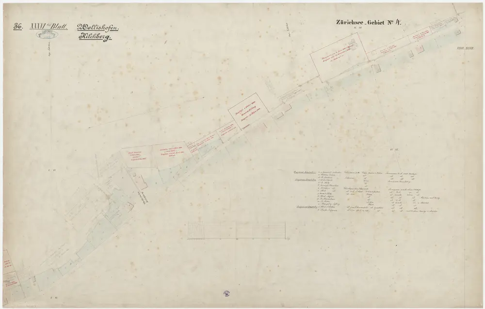 Hombrechtikon bis Zürich: Rechtes Ufer des Zürichsees; Grundrisse: Blatt 36 a: Wollishofen und Kilchberg