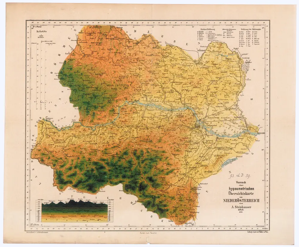 Versuch einer hypsometrischen Übersichtskarte von Niederösterreich