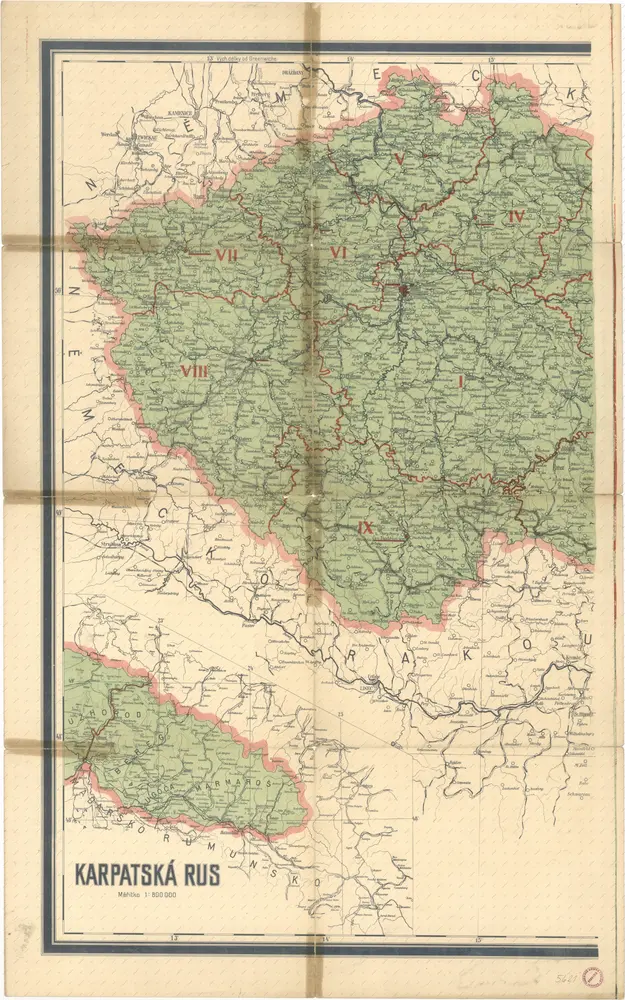 Politická mapa republiky Československé