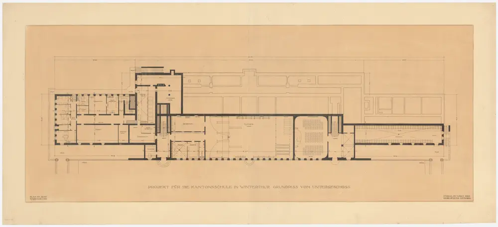 Winterthur: Kantonsschule; Projektausführung; Untergeschoss; Grundriss