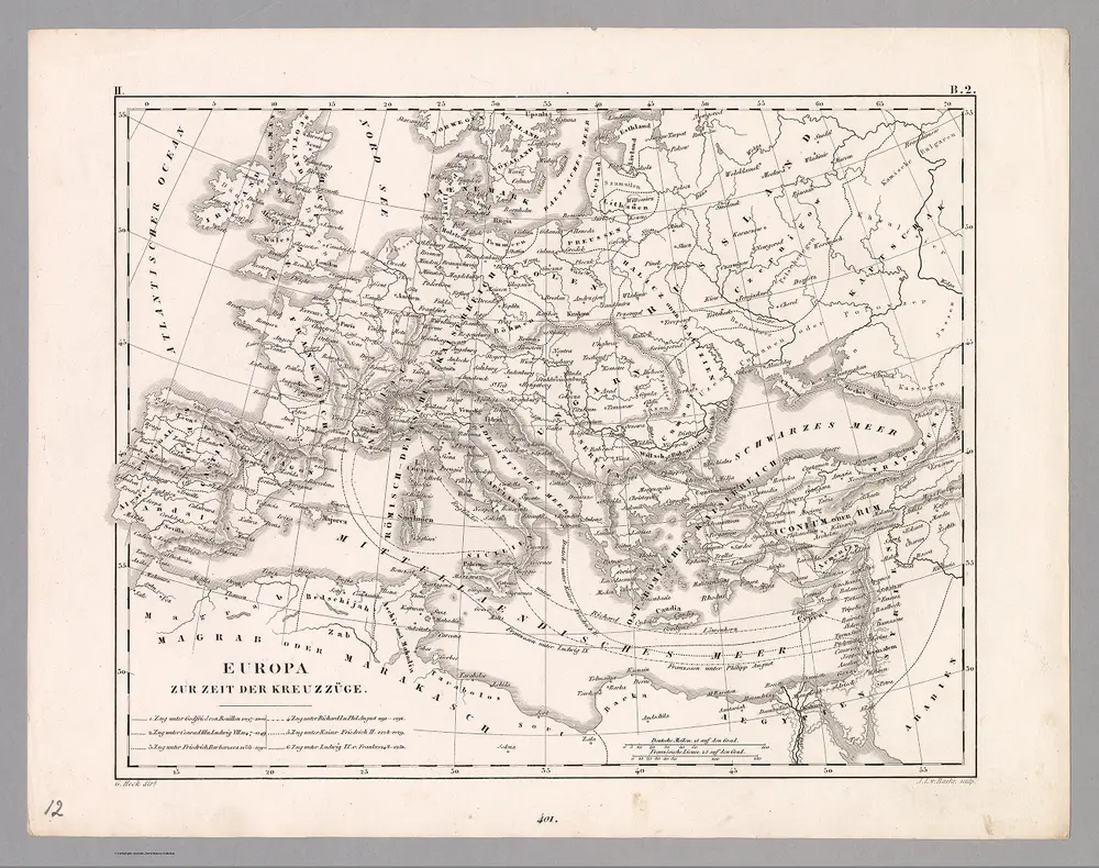 Plate 12.  Europa zur Zeit der Kreuzzuege.