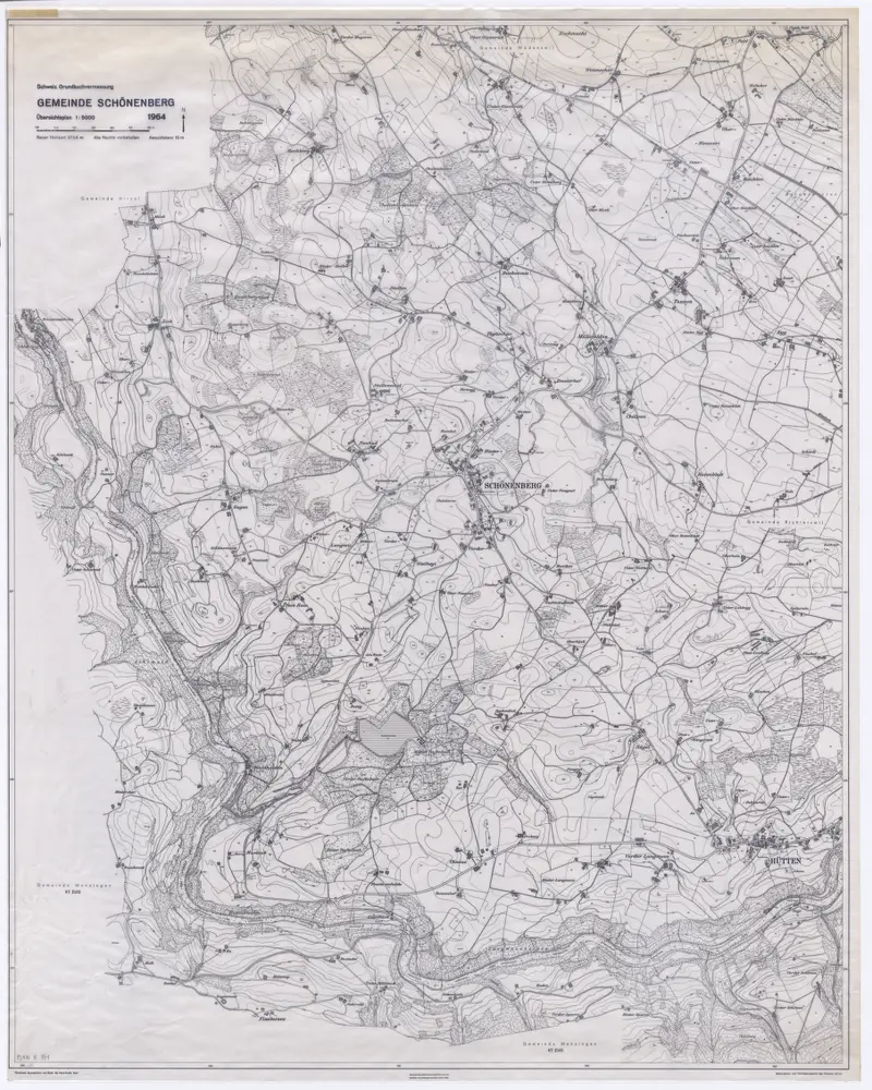 Schönenberg: Gemeinde; Übersichtsplan (Schweizerische Grundbuchvermessung)