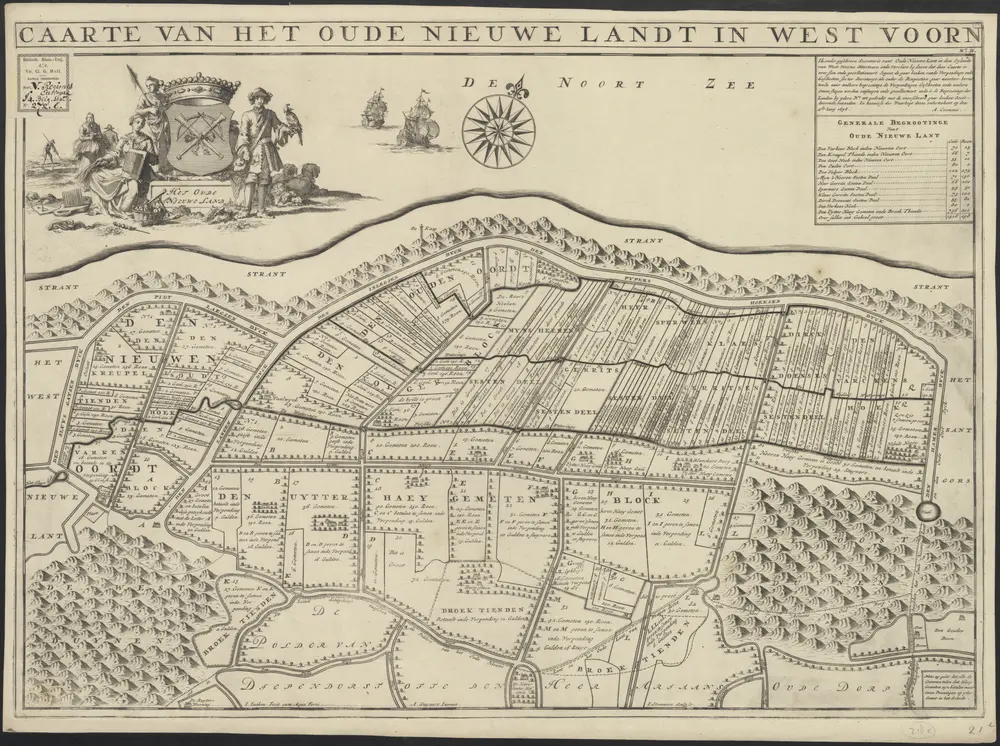 Caarte van het oude nieuwe landt in West Voorn