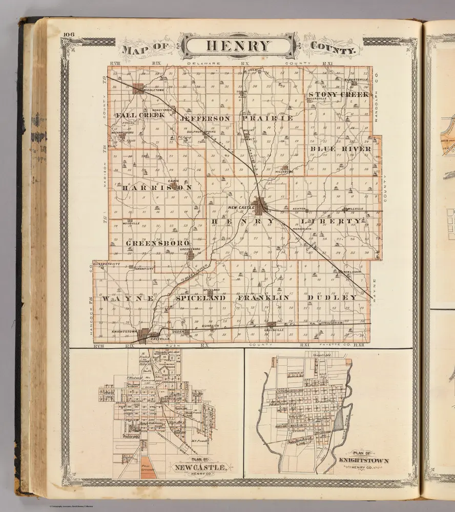 Map of Henry County (with) New Castle, Knightstown.