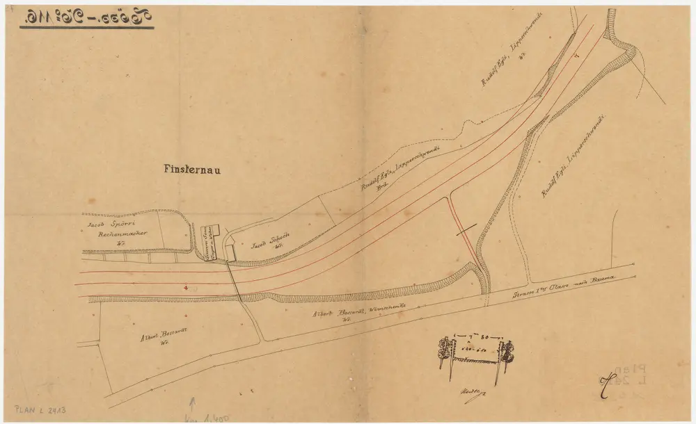 Fischenthal: Töss bei Finsternau; Situationsplan (Töss-No. 116)