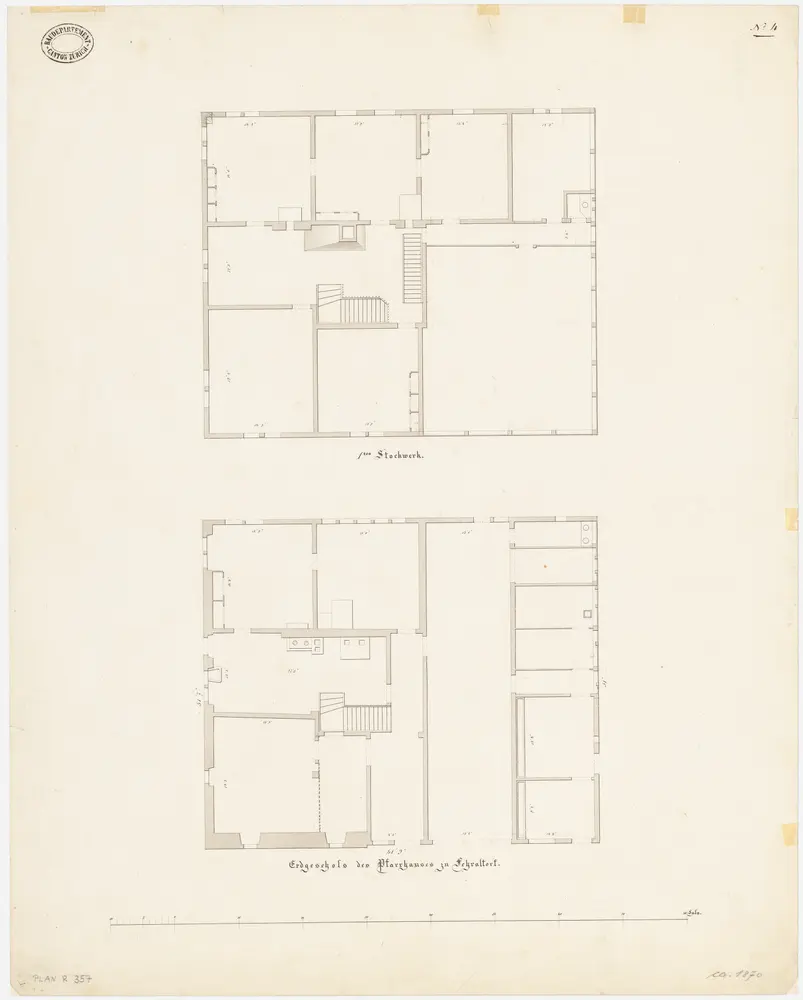 Fehraltorf: Ehemaliges Pfarrhaus, Erdgeschoss und 1. Stock; Grundrisse (Nr. 4)