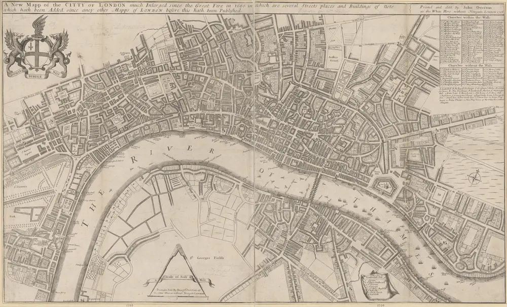 A New Mapp of the CITTY OF LONDON much Inlarged since the great Fire in 1666