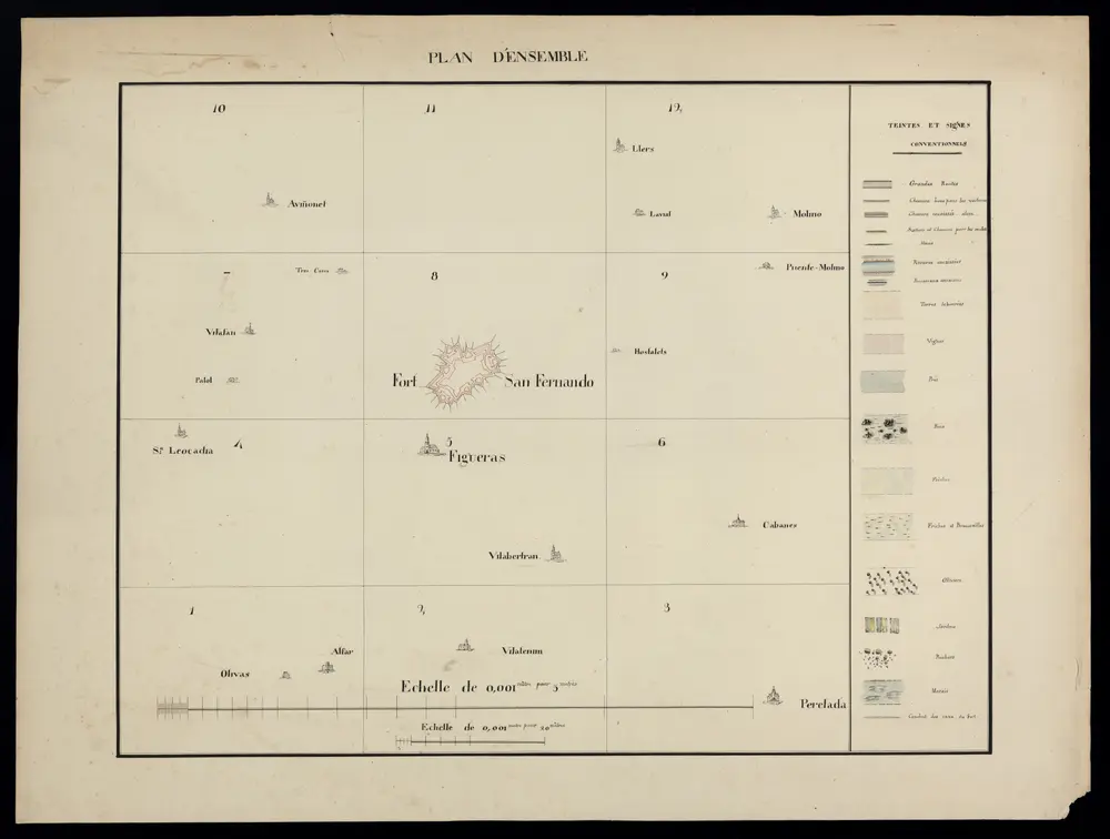 [Manuscrit] Reconnaissance a la boussole et a vue autour de Sn. Fernando [Figueres] : Plan d'ensemble