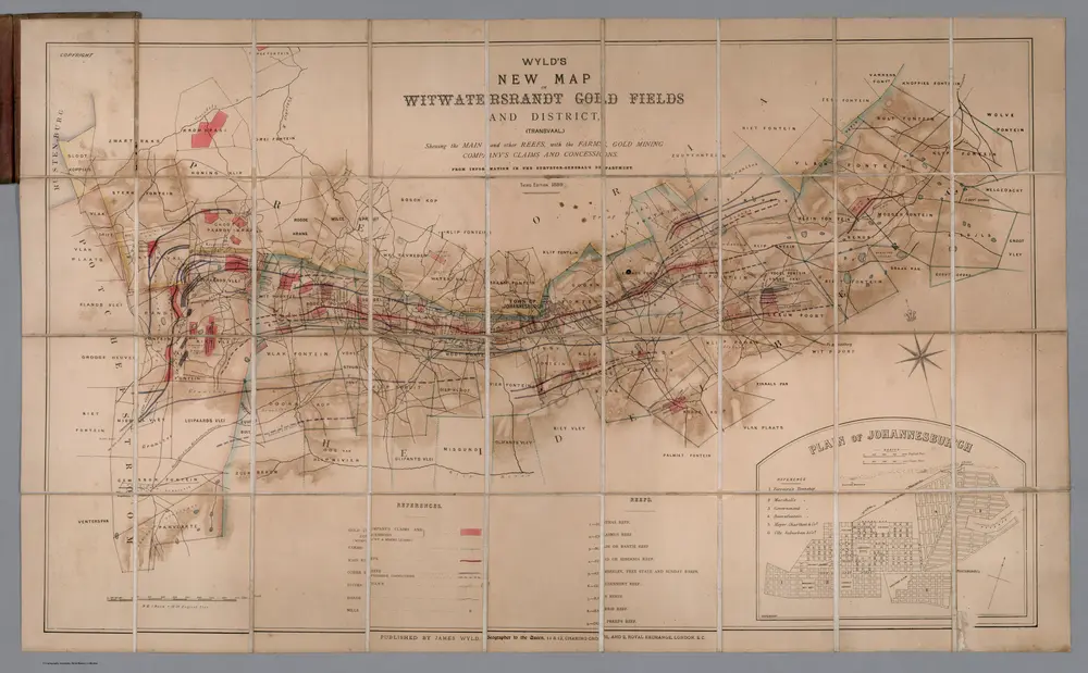 Wyld's New Map of Witwatersrandt Gold Fields and District, (Transvaal)