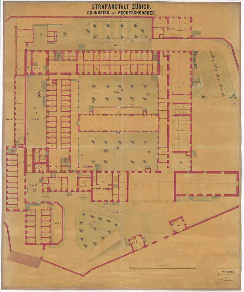 Kantonale Strafanstalt Oetenbach: Erdgeschoss; Grundriss