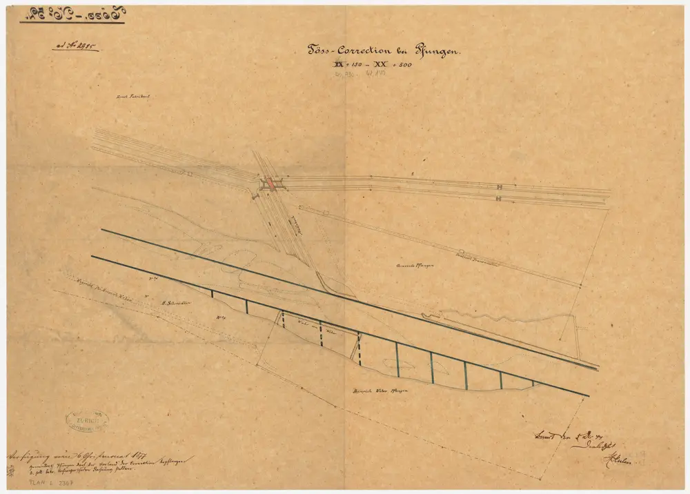 Pfungen, Dättlikon: Bei Pfungen, Tösskorrektion; Situationsplan (Töss-No. 52)