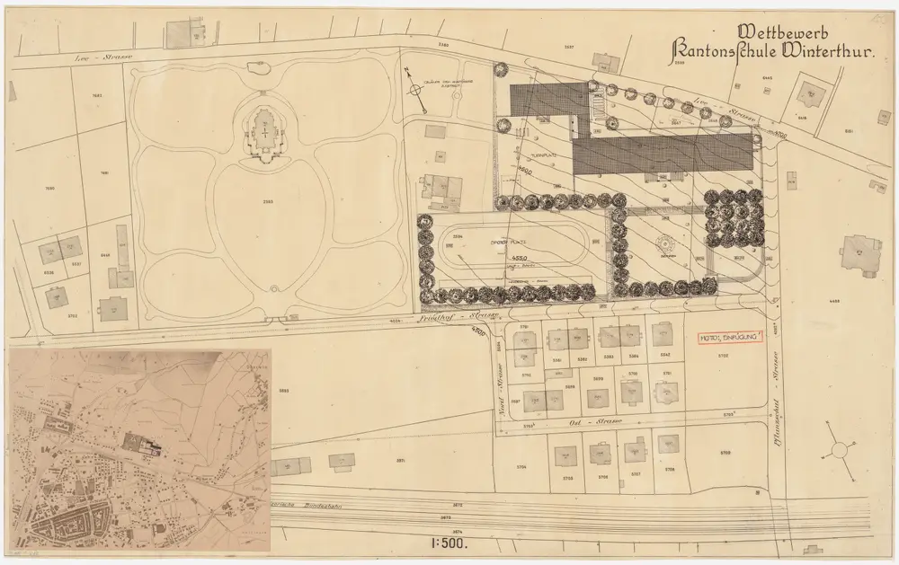 Winterthur: Kantonsschule; Projekt Einfügung; Situationsplan