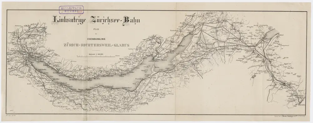 Linksufrige Zürichseebahn (Zürich-Richterswil-Glarus); Übersichtskarte