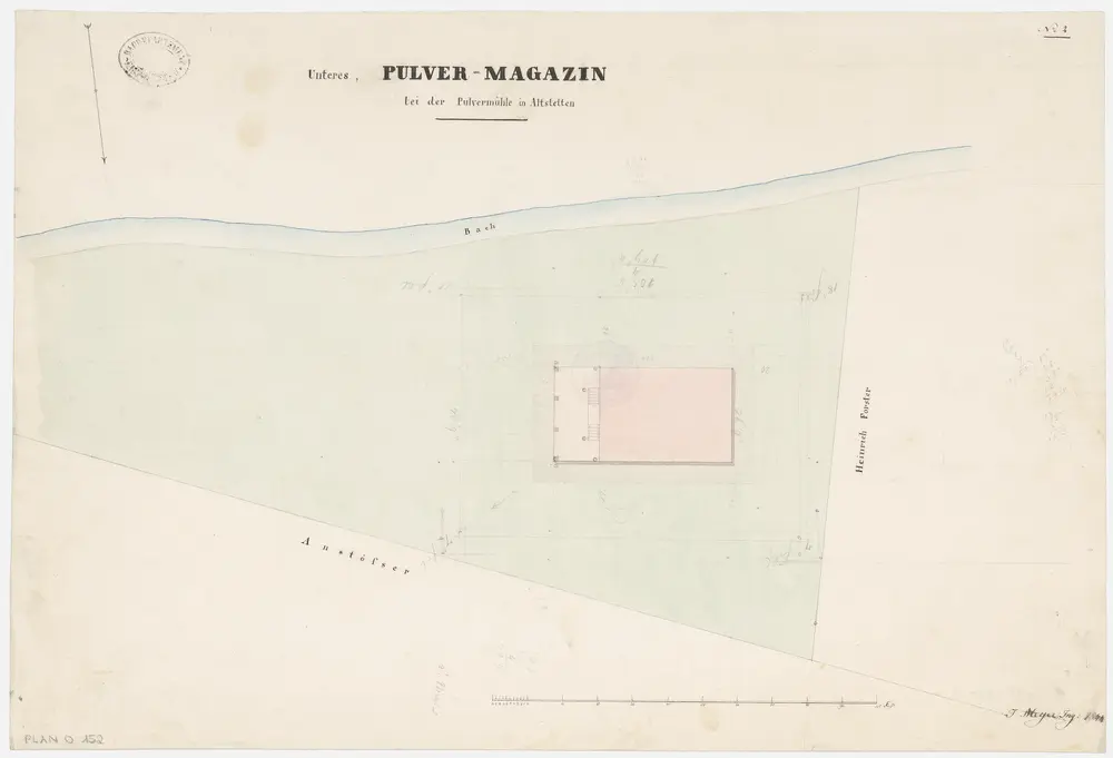 Altstetten: Unteres Pulvermagazin bei der Pulvermühle; Grundriss (Nr. 2)