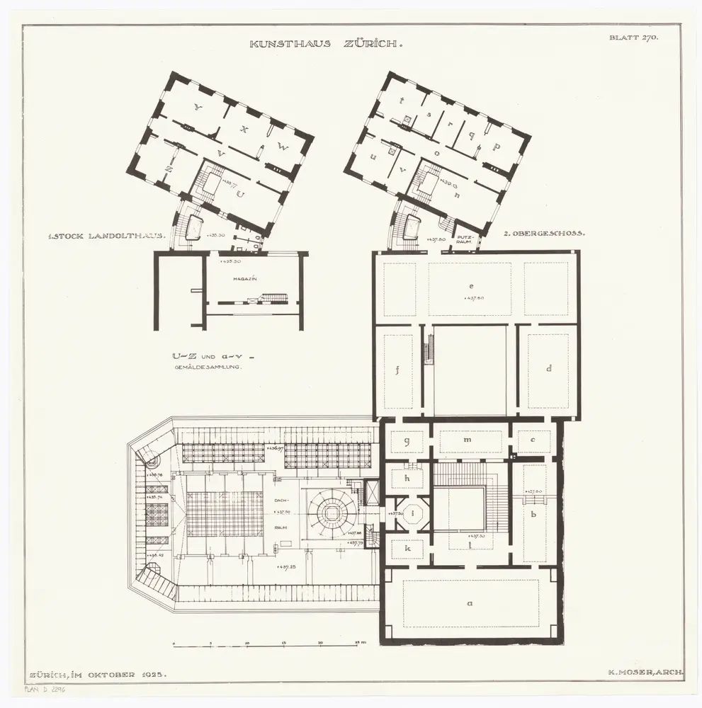 Kunsthaus Zürich: 2. Stock und 1. Stock Landolthaus; Grundrisse