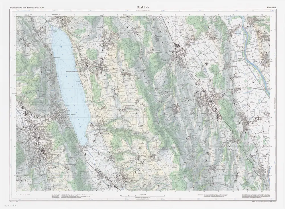 Landeskarte der Schweiz 1 : 25000: Den Kanton Zürich betreffende Blätter: Blatt 1110: Hitzkirch LU