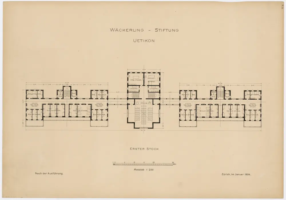 Uetikon am See: Wäckerlingstiftung, 1. Stock; Grundriss