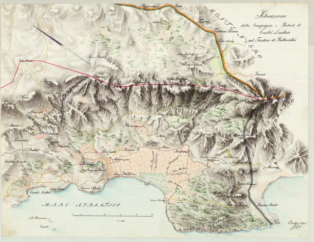 Situazione della Campagna e Paludi di Castel-Lastua nel Territorio di Pastrovichio