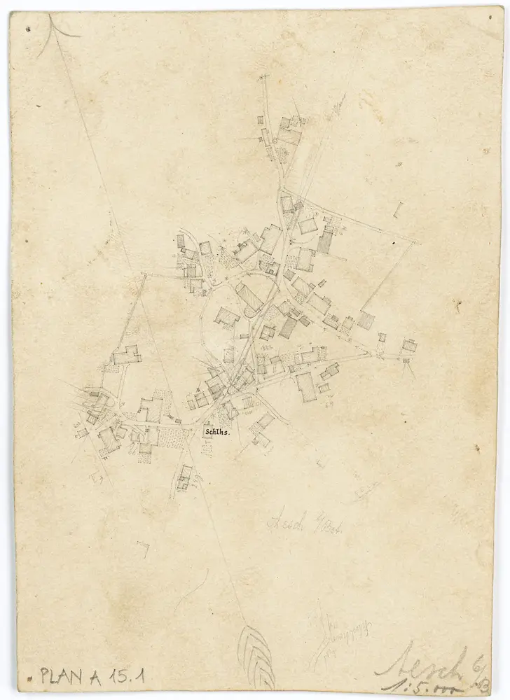 Vorlagen für die Topographische Karte des Kantons Zürich (Wild-Karte): Bezirk Zürich: Ortsplan: Aesch