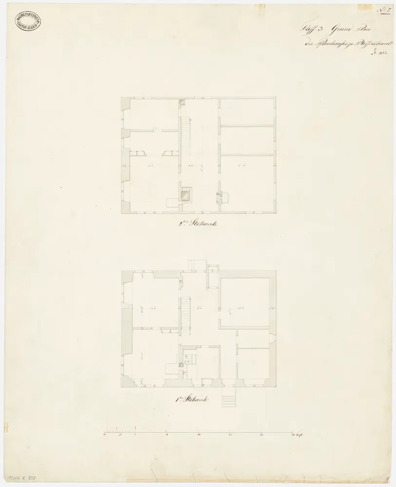 Rifferswil: Pfarrhaus, 1. und 2. Stock; Grundrisse (Nr. 5)