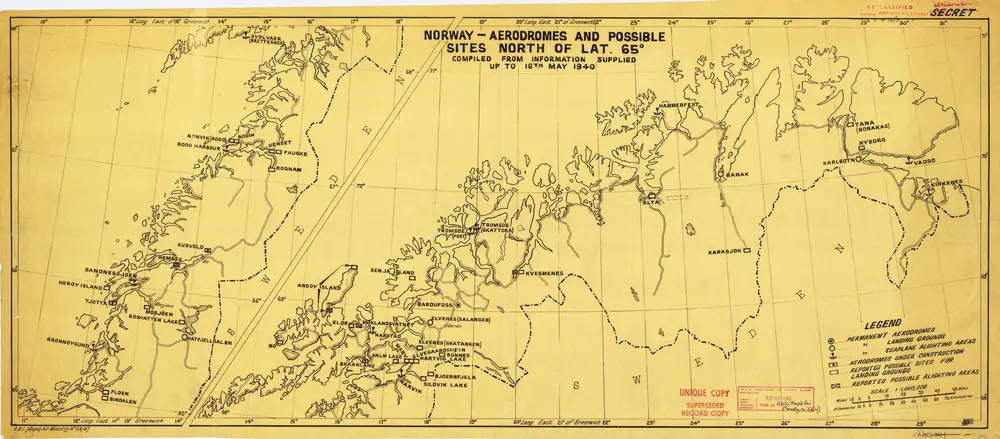 Norway-Aerodromes and possible sites North of Lat,65 (1940)