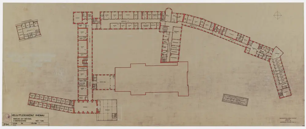 Heil- und Pflegeanstalt Alt-Rheinau: Gebäude auf der Insel; Grundrisse: 2. Stock