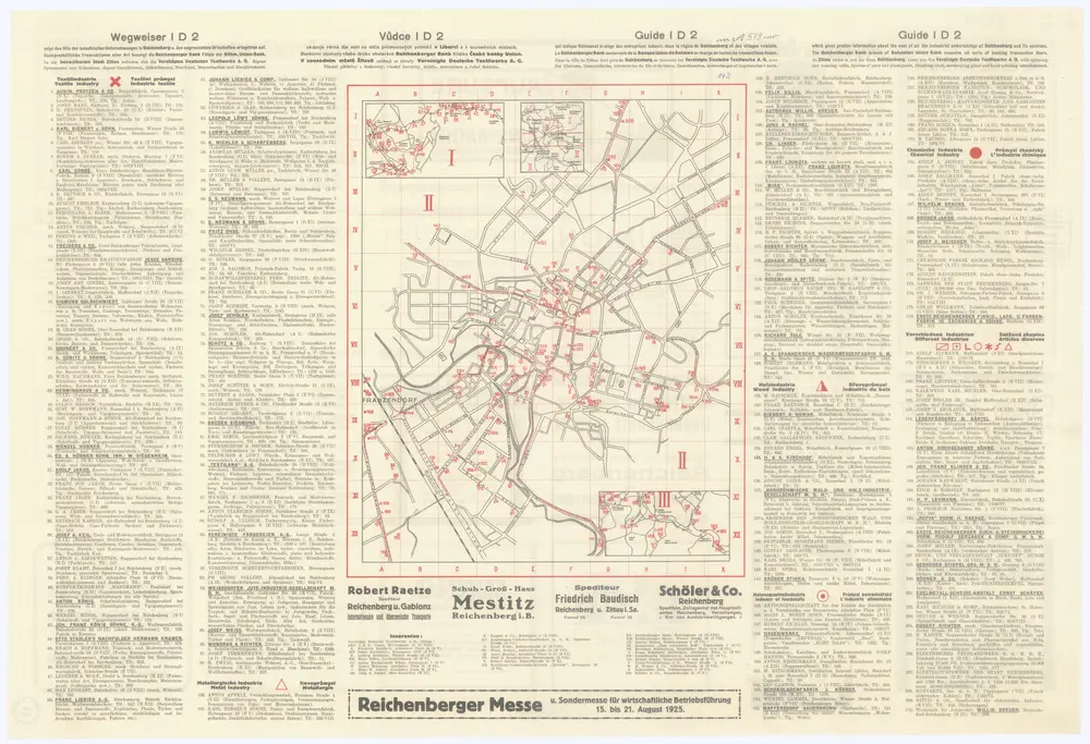 Reichenberger Messe u[nd] Sondermesse für wirtschaftliche Betriebsführung 15.-21. Aug[ust] 1925