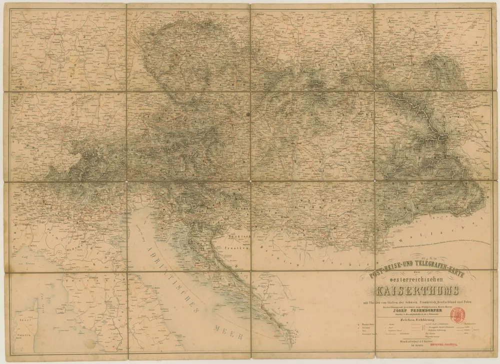 Post-Reise-und Telegrafen-Karte des oesterreichischen Kaiserthums