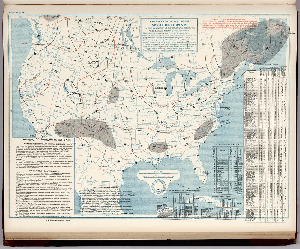 (United States) Weather Map.  May 14, 1901.