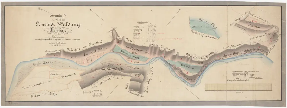 Rorbas, Bülach; Gemeindewaldung Rorbas: Rorbas: Auli, Tannholz, Breitirain (Breitenrain), Tiefert Riedt, Rihhalden (In der Rheinhalden), Im Moos, Allmend-Wiese; Grundrisse