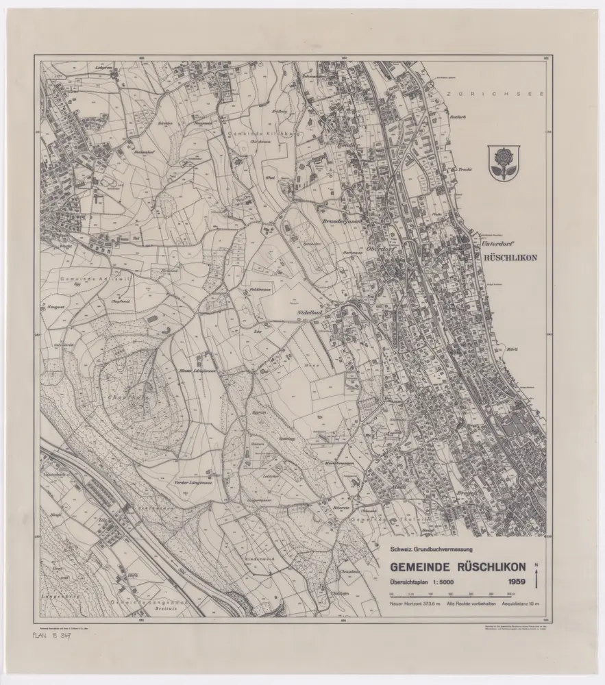 Rüschlikon: Gemeinde; Übersichtsplan (Schweizerische Grundbuchvermessung)