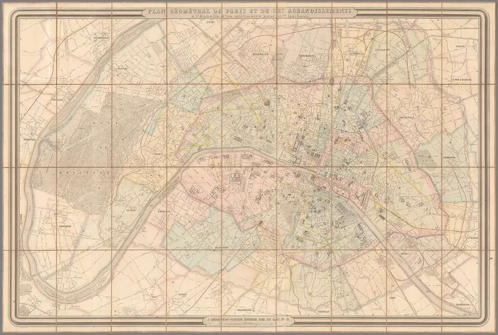 Plan Geometral De Paris et De Ses Agrandissements