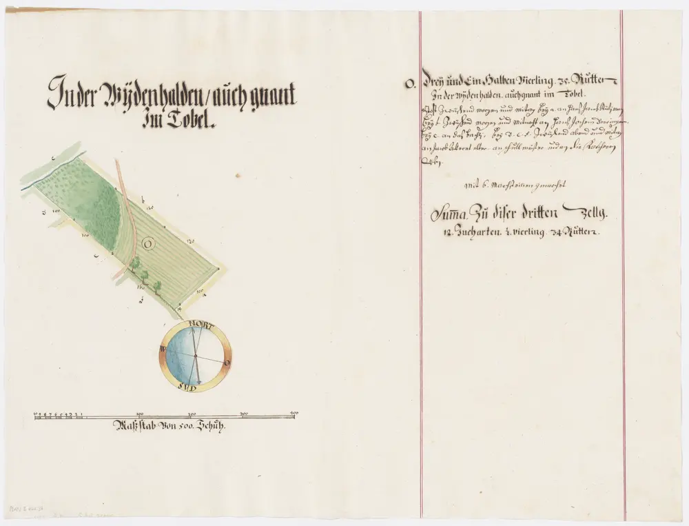 Nussbaumen TG: Lehen und Güter: In der Wydenhalde, auch Im Tobel genannt; Grundriss