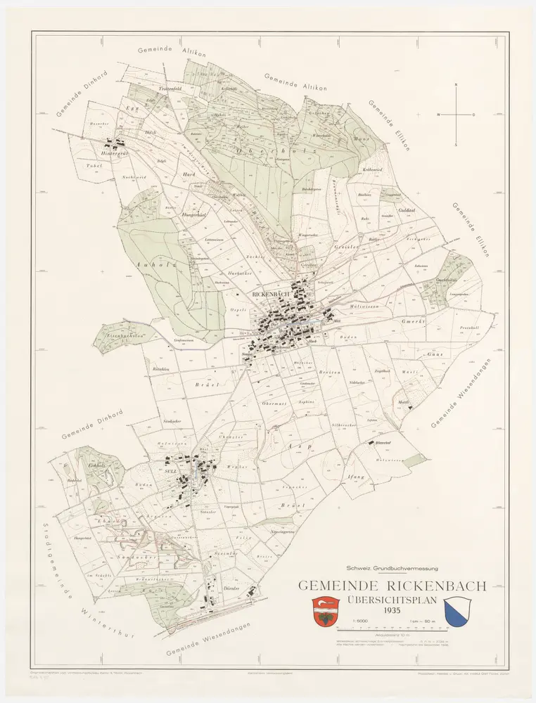 Rickenbach: Gemeinde; Übersichtsplan (Schweizerische Grundbuchvermessung)