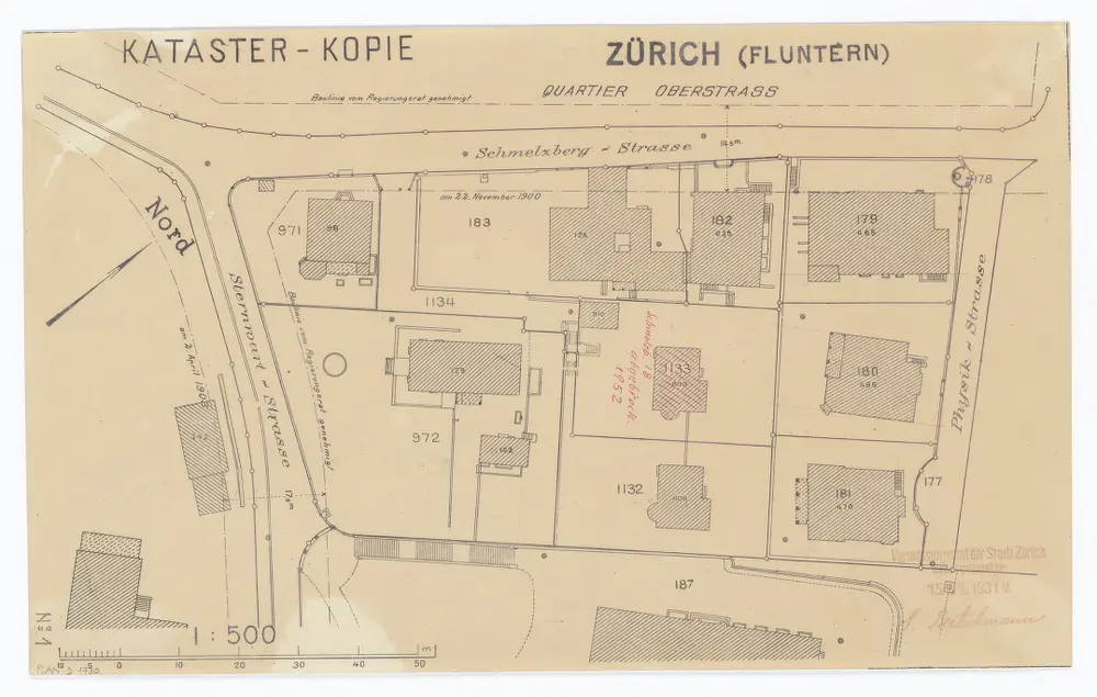 Liegenschaft an der Schmelzbergstrasse 18: Situationsplan