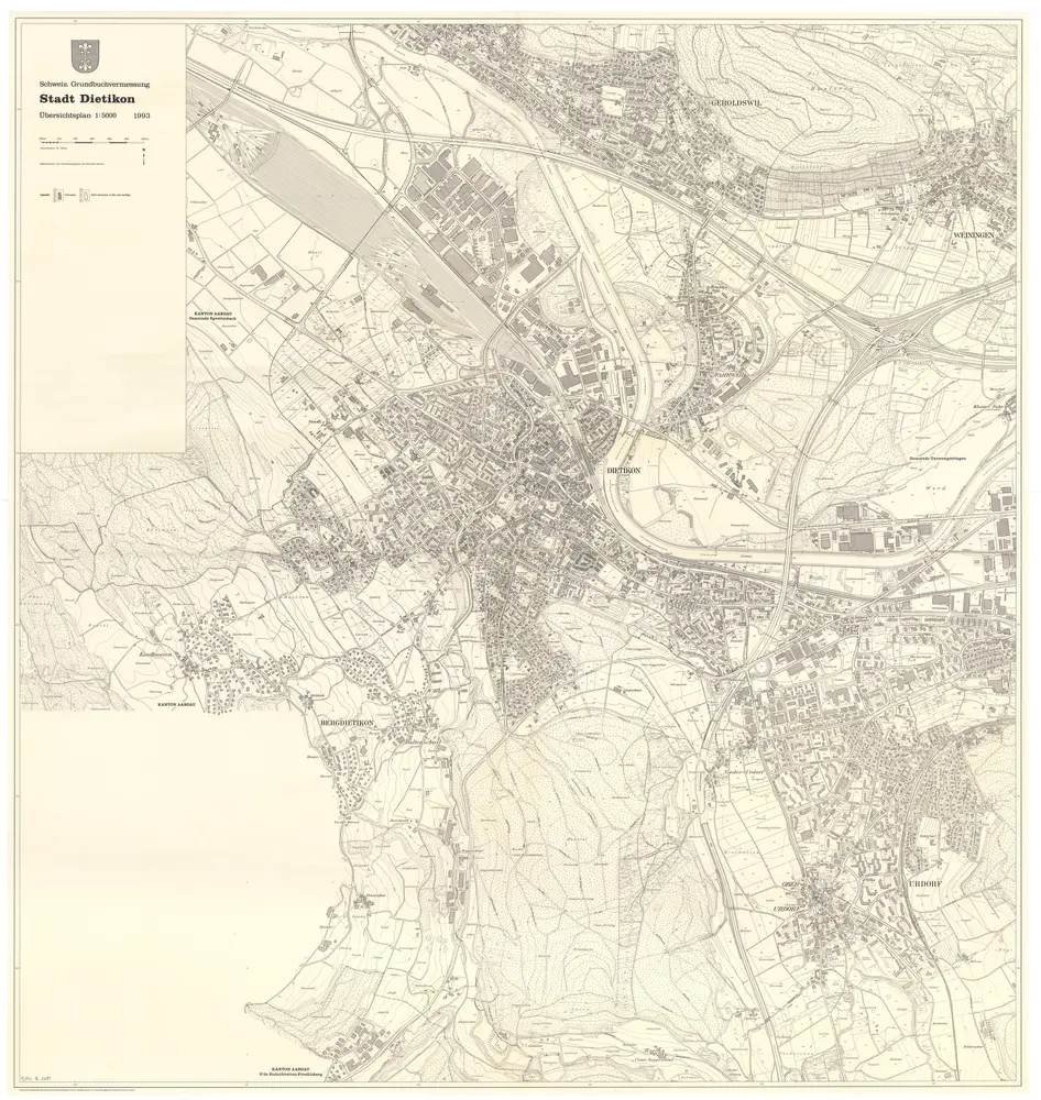 Dietikon: Gemeinde; Übersichtsplan (Schweizerische Grundbuchvermessung)