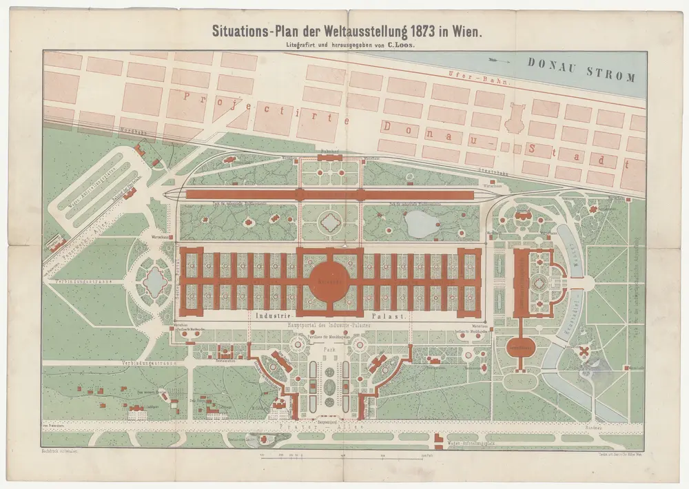 Situations-Plan der Weltausstellung 1873 in Wien