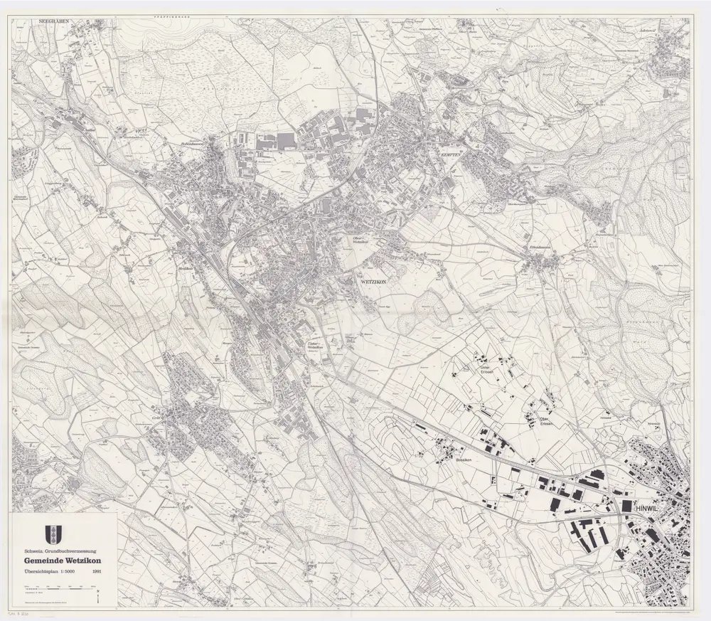 Wetzikon: Gemeinde; Übersichtsplan (Schweizerische Grundbuchvermessung)