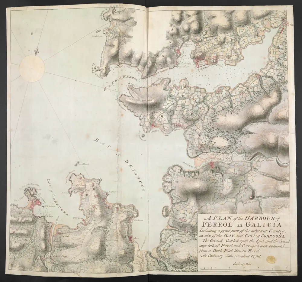 A PLAN of the HARBOUR of FERROL in GALICIA. Including a great part of the adjacent Country, as also of the BAY and CITY of CORRUGNA