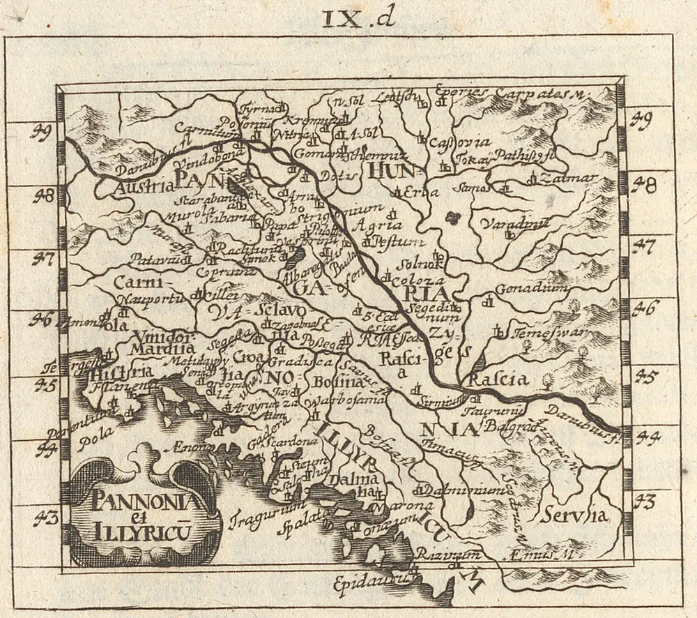 Pannonia et Illyricum [Karte], in: Neu-aussgefertigter Kleiner Atlas, In Zweyen Theilen, S. 407.