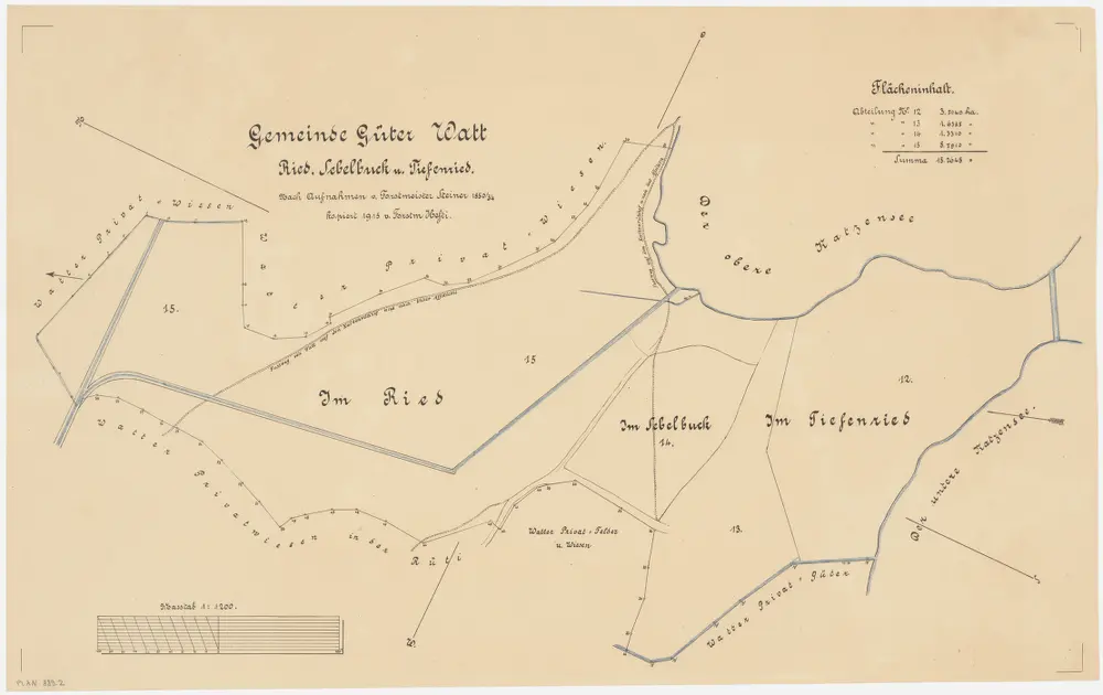 Regensdorf: Gemeindegüter Watt: Riet, Seebel (Sebelbuck), Tüfenriet (Tiefenried); Grundriss