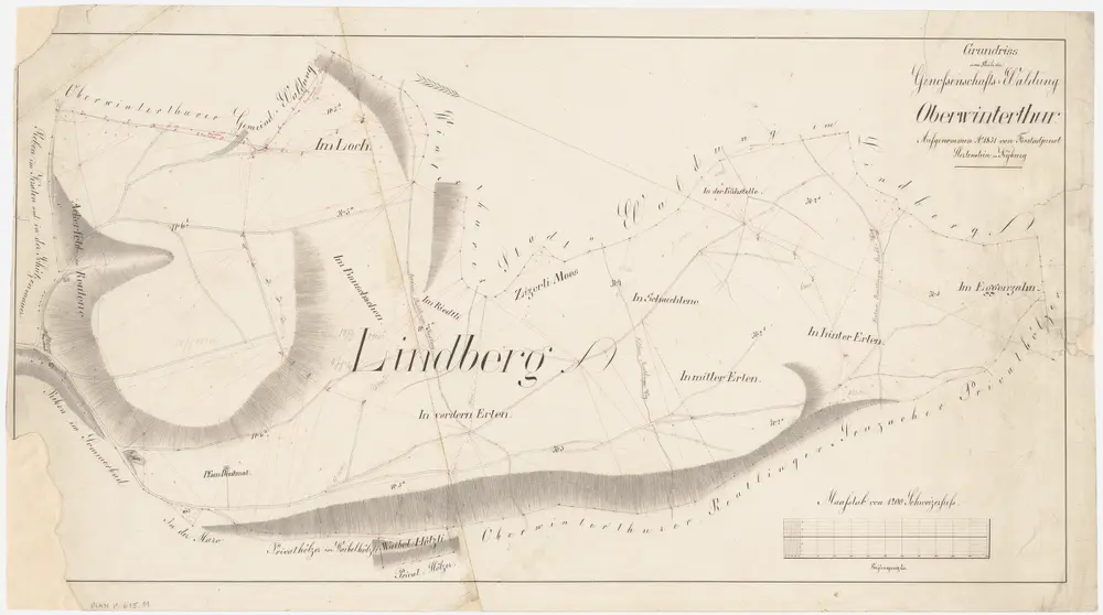 Winterthur, Oberwinterthur: Staats-, Gemeinde- und Genossenschaftwaldungen: Oberwinterthur: Genossenschaftswaldung Lindberg; Grundriss