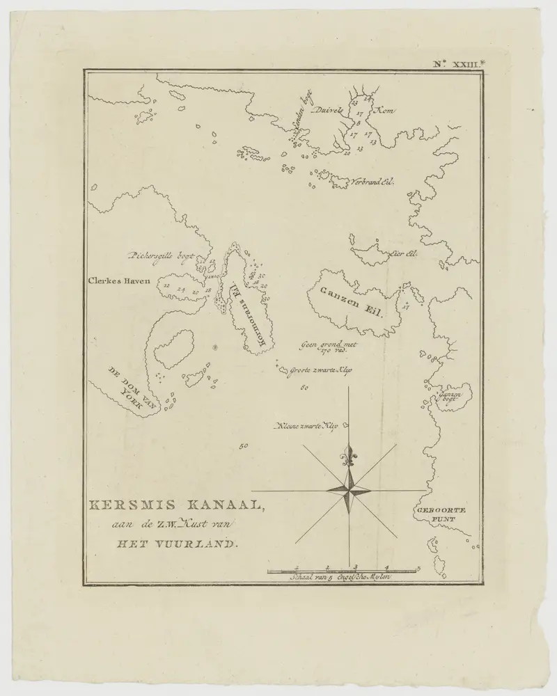 Kersmiskanaal op de zuidwestkust van Vuurland (gemerkt XXIII*)