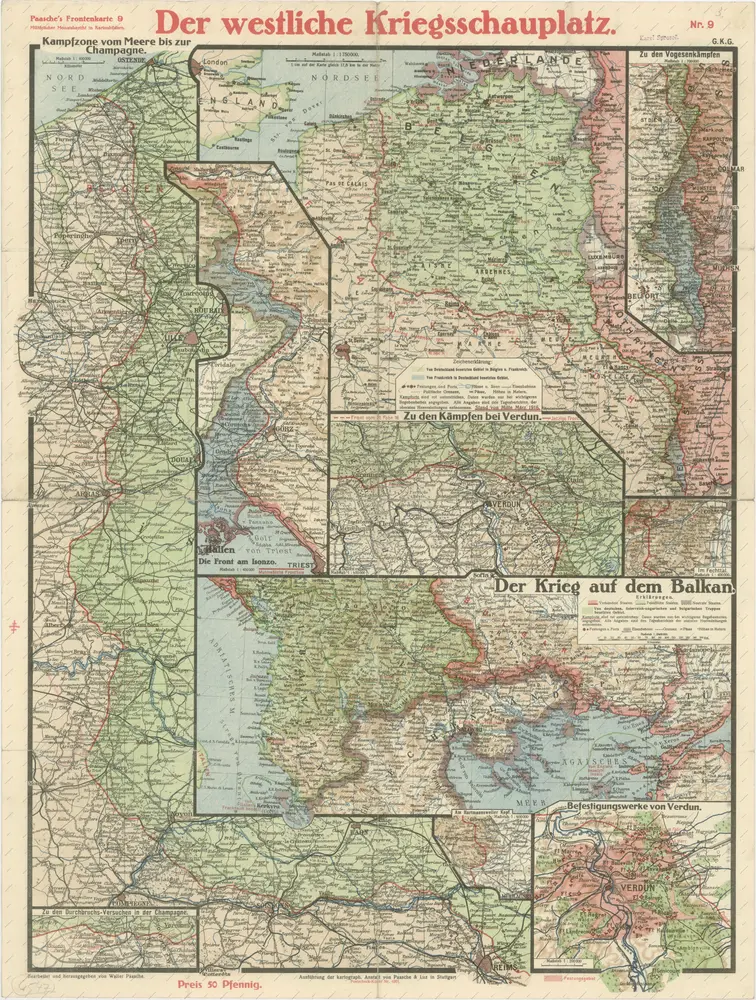 Paasche's Frontenkarte, Nr.9. Der Krieg gegen Russland