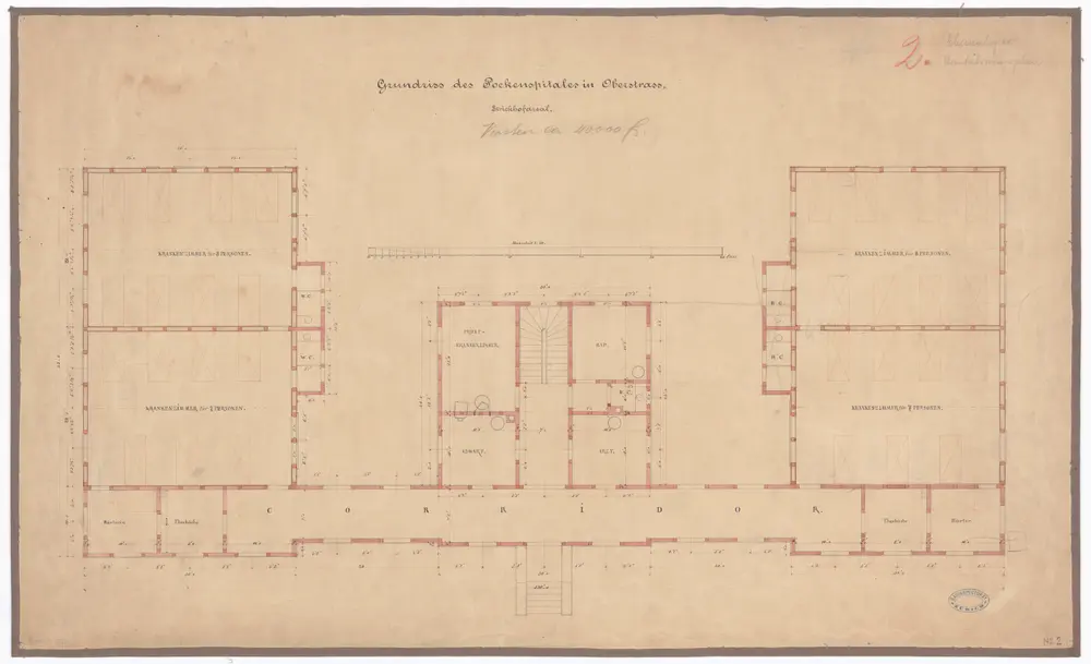 Pockenspital Oberstrass: Grundriss