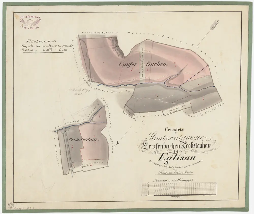 Eglisau: Staatswaldung: Laufenbuechen (Lauferbuchen), Probstenhau (Probstacker); Grundrisse