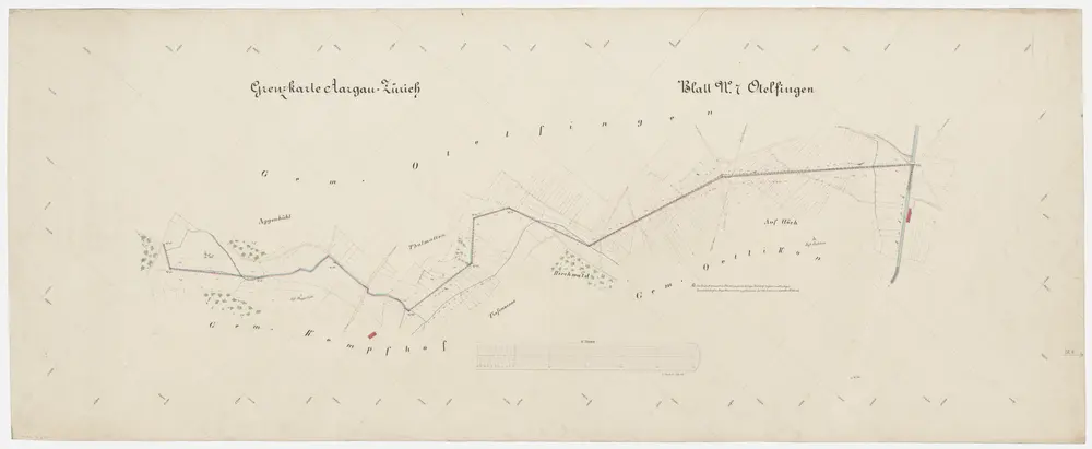 Grenze zwischen den Kantonen Zürich und Aargau bei Otelfingen; Grundriss (Blatt 7)